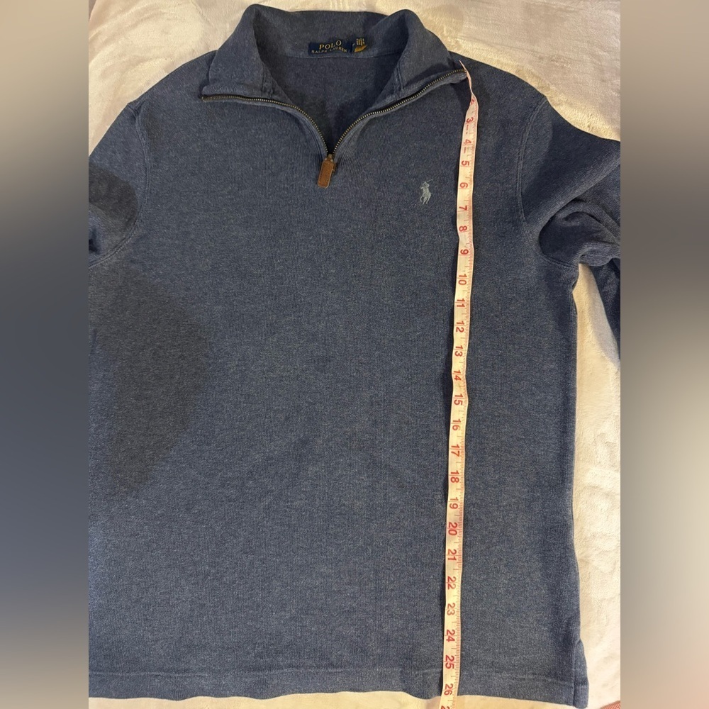 Polo Ralph Lauren Men’s 1/4 Zip Mock Neck Pullover Sweater Blue Size M - Picture 7 of 8